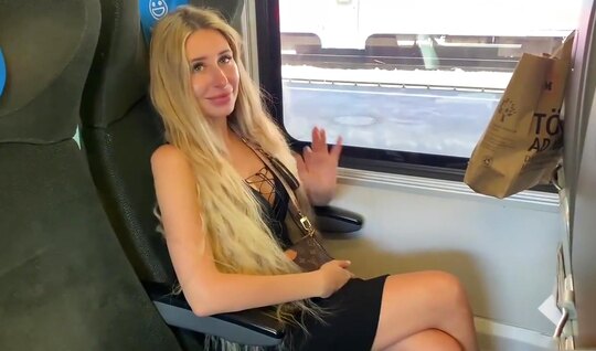 The blonde is ready to suck the dick of a rich boyfriend even in public