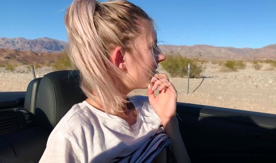 Russian blonde in the car and in public showing their juicy slits