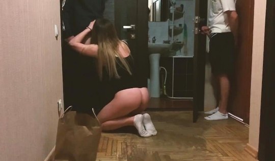 Russian often cheats on her cuckold husband with a tall cocky buddy